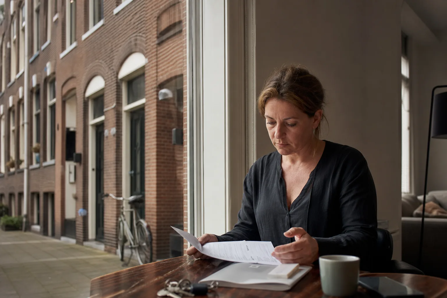 Een Nederlandse woning met sleutels en papieren. Beeld bij het artikel: Klopt het dat je de servicekosten binnen zes maanden moet afrekenen met je huurders?