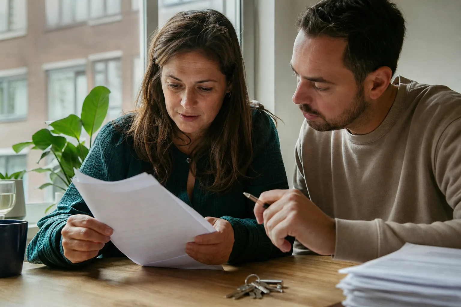 Een Nederlandse woning met sleutels en papieren. Beeld bij het artikel: Welke verdeelsleutel past bij welke kostenpost als je servicekosten eerlijk wilt verdelen?