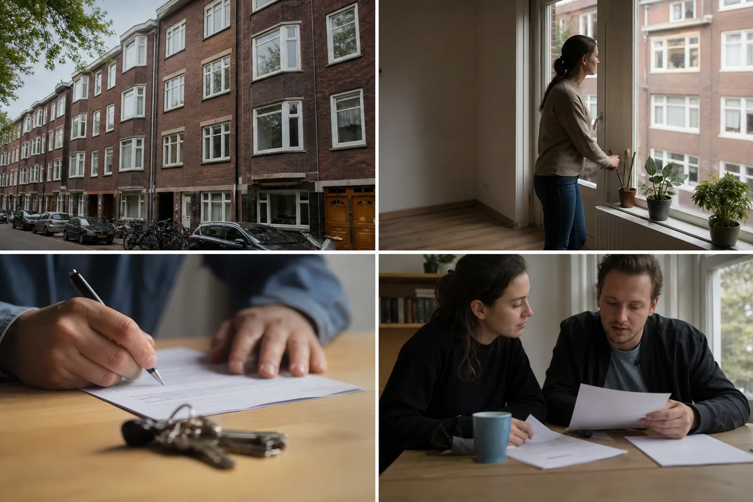 Een Nederlandse woning met sleutels en papieren. Beeld bij het artikel: Wanneer stap je naar de Huurcommissie en welke stappen gaan daaraan vooraf?